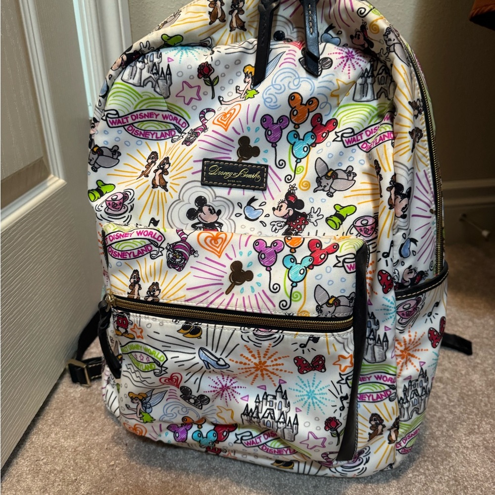 Dooney & Bourke White Multicolor Disney Park Print Backpack